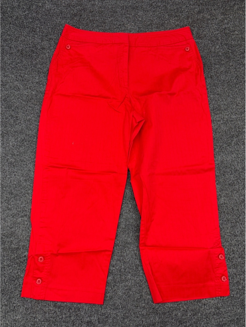 Requirements Petite Women's Red Cotton Blend Capri Pants